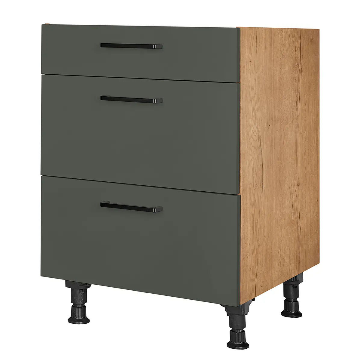 Unterschrank Easytouch mit Schubladen 60cm Grün/Dunkelgrün