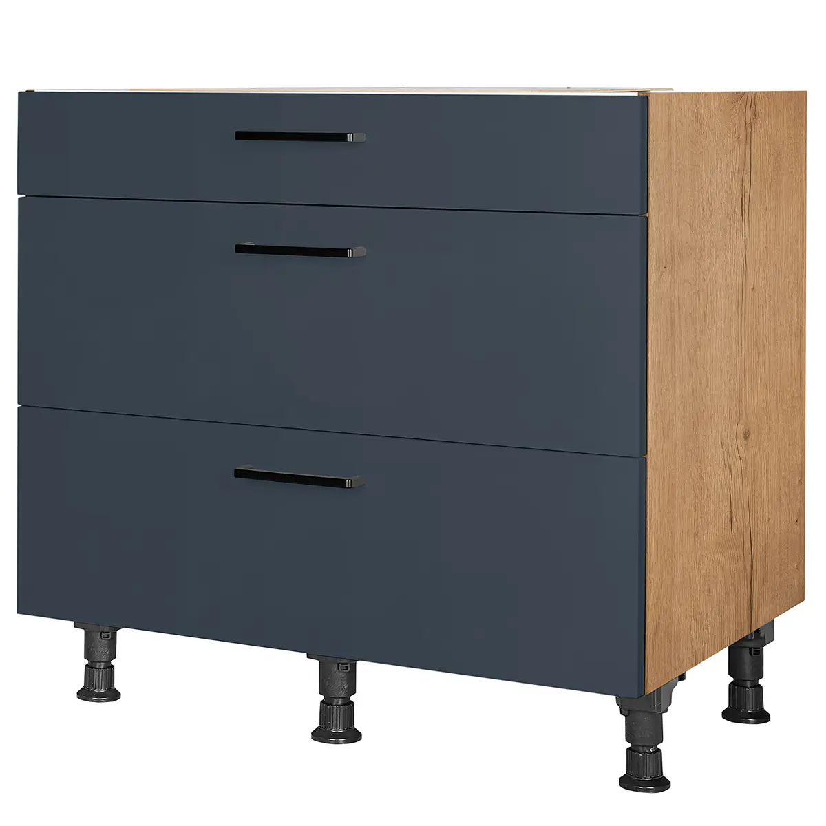 Unterschrank Easytouch mit Schubladen 90cm | Blau