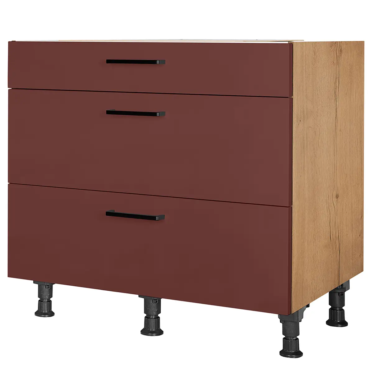 Unterschrank Easytouch mit Schubladen 90cm Rot/Dunkelrot | Rot