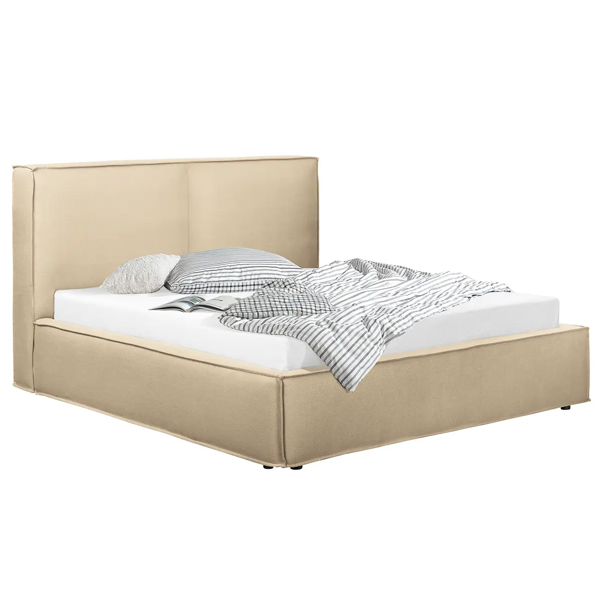 Studio Copenhagen Polsterbett 180 x 200cm Flachgewebe Desna | Beige