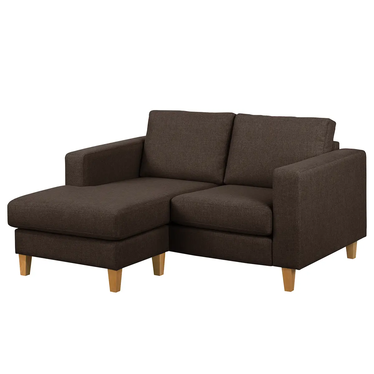 Ecksofa 1-Sitzer mit Longchair | Braun