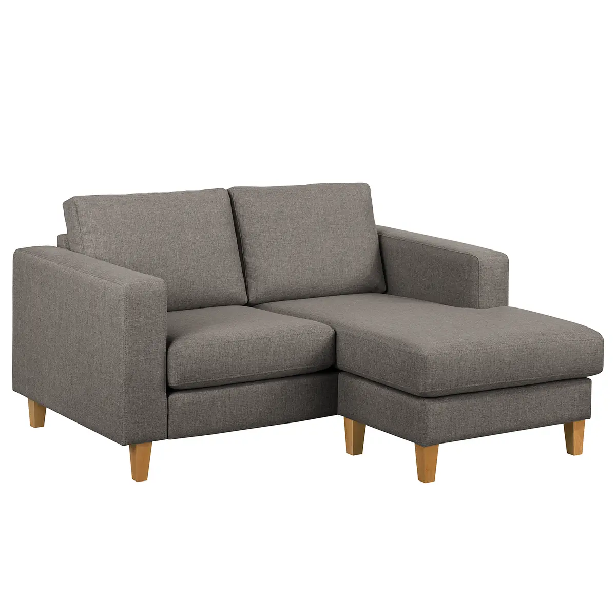 Ecksofa 1-Sitzer mit Longchair | Braun