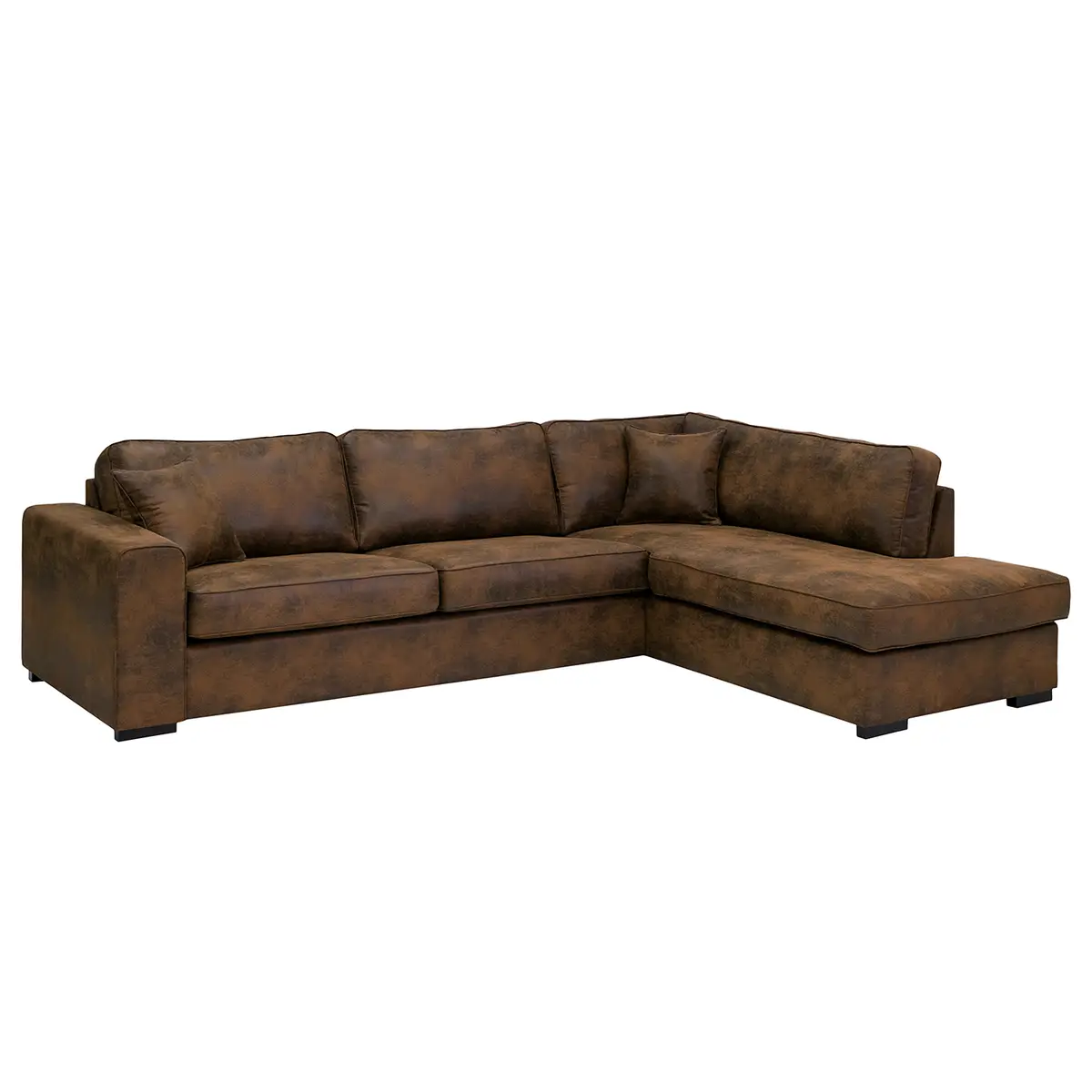 loftscape Ecksofa Madras mit Ottomane Braun Microfaser Goda | Braun