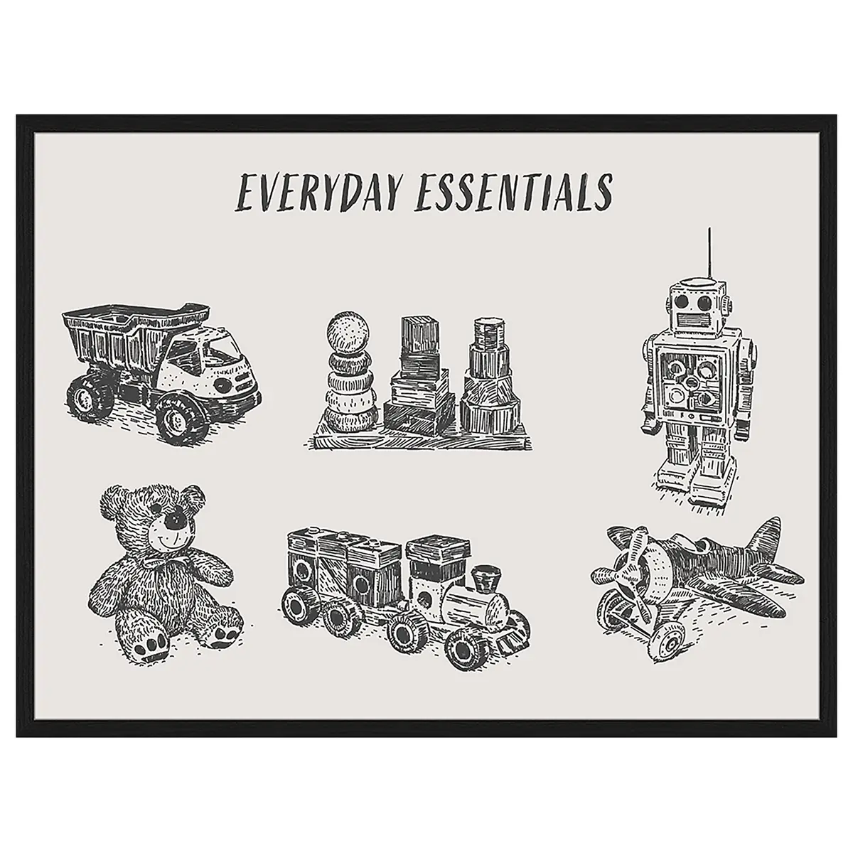 Everyday Essentials Bild 63 x 83cm Multicolor | Holztöne