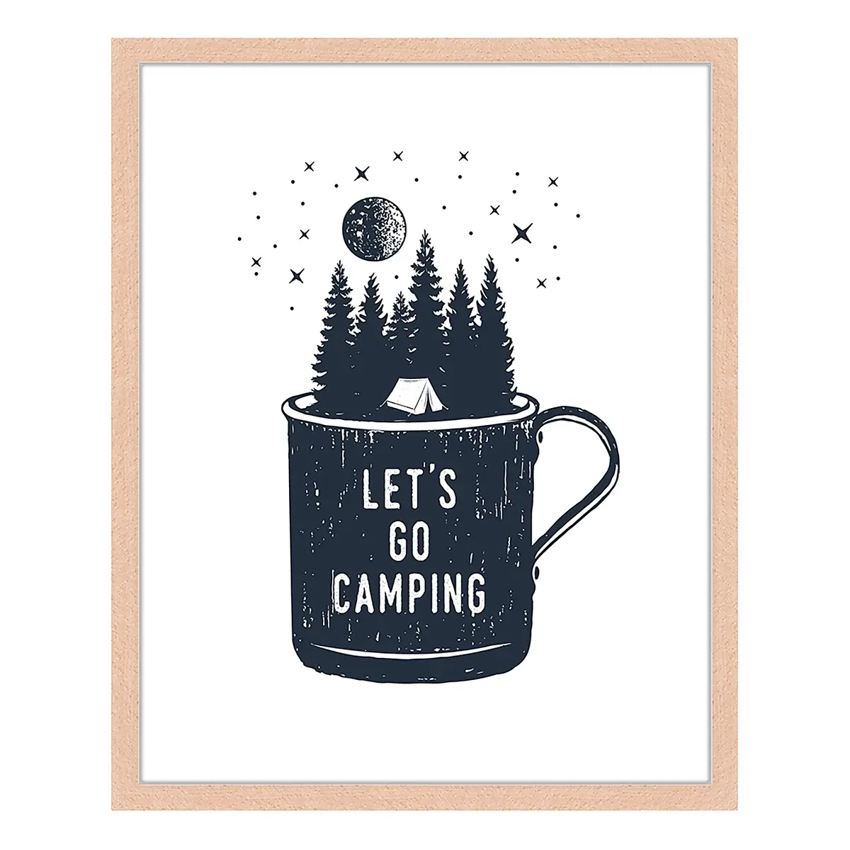 Bild Let's Go Camping 43 x 53cm Multicolor | Mehrfarbig