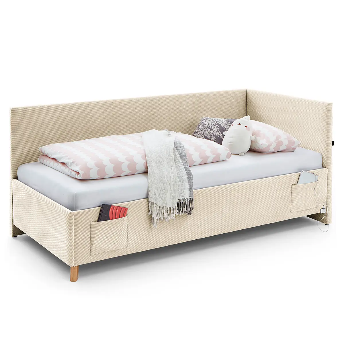 Kojenbett 90 x 200cm mit Lattenrost Beige | Beige