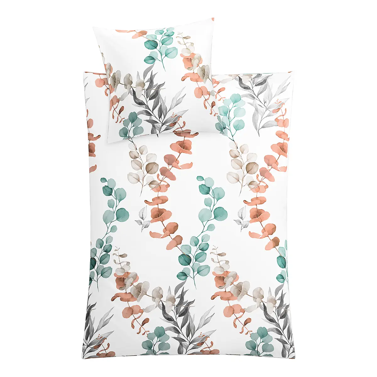 Kleine Wolke Mako-Satin Bettwäsche Fabales 155 x 220cm | Mehrfarbig