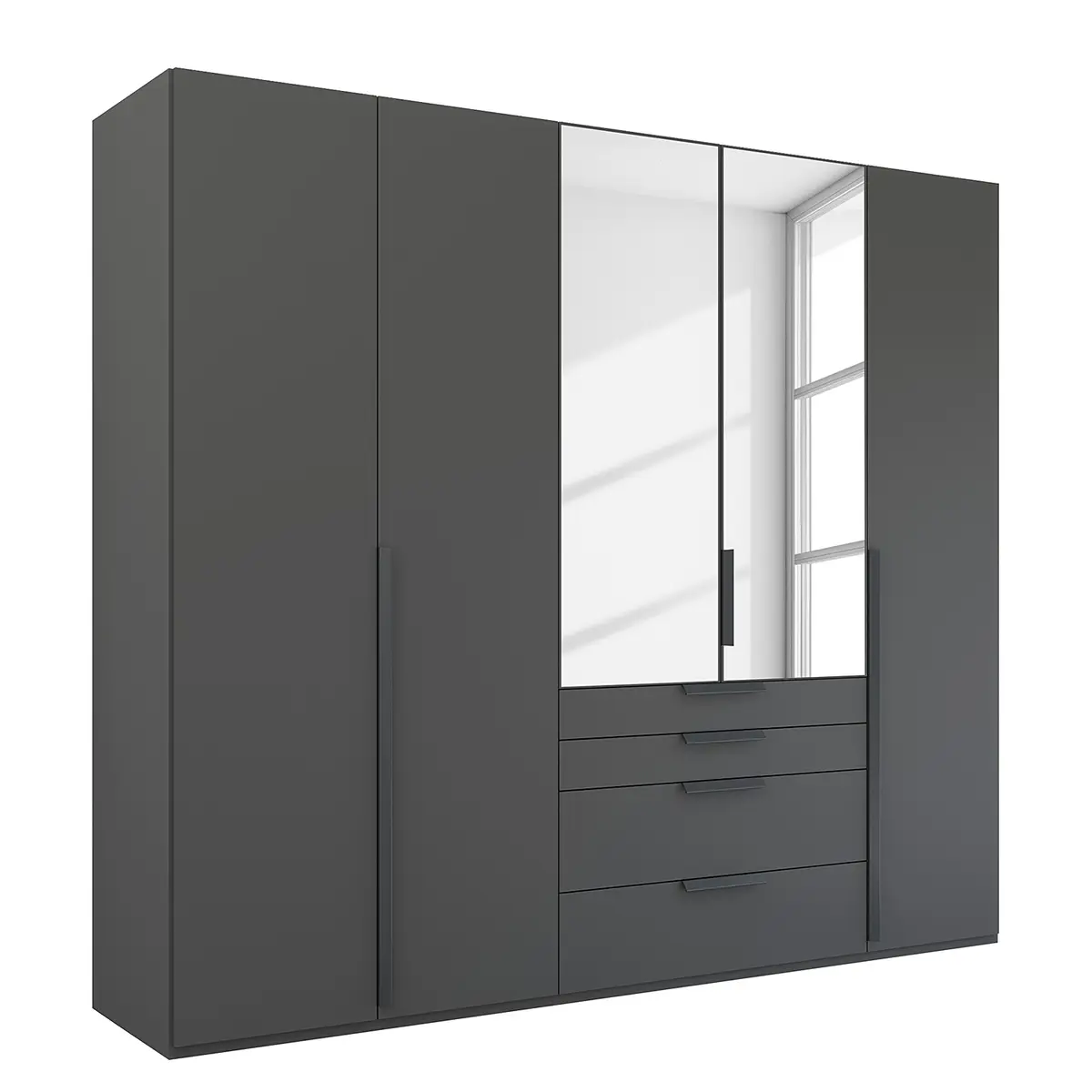 rauch Orange Drehtürenschrank Purisma Spiegel Typ B 251cm Grau/Graphit