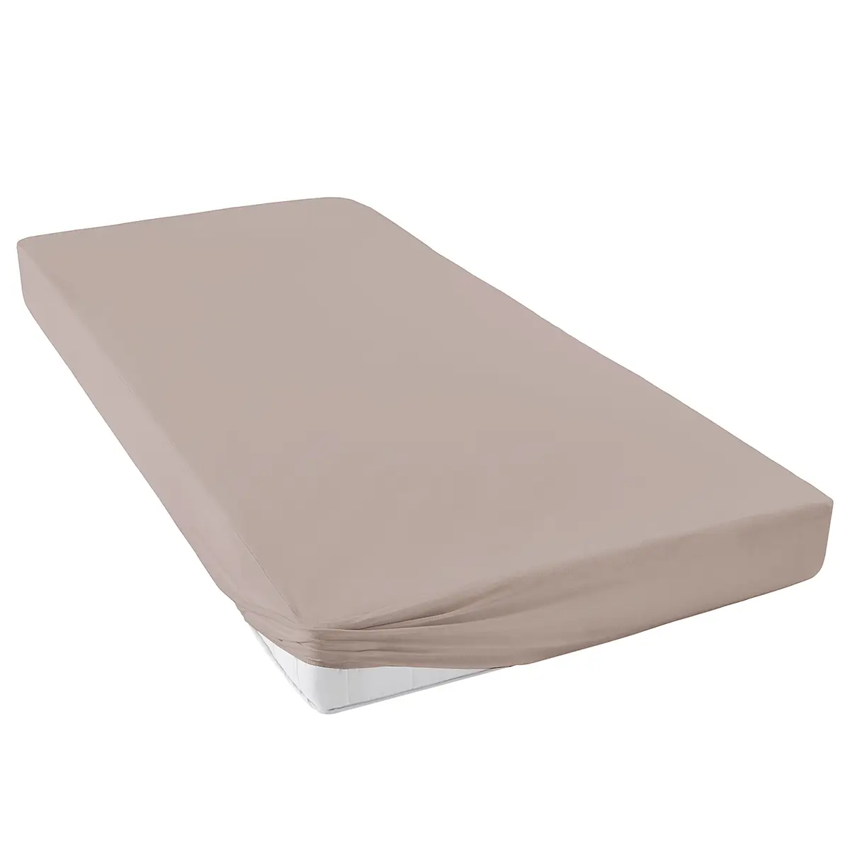 Wasserdichtes Jersey-Spannbetttuch | Beige