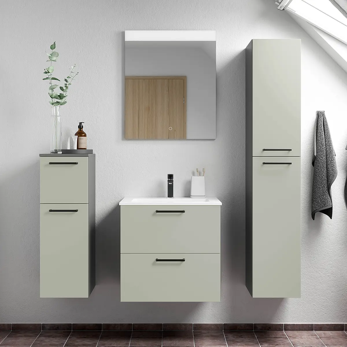 Badezimmerset MYBA XV 4-teilig 120cm Grün/Beigegrün | Grün