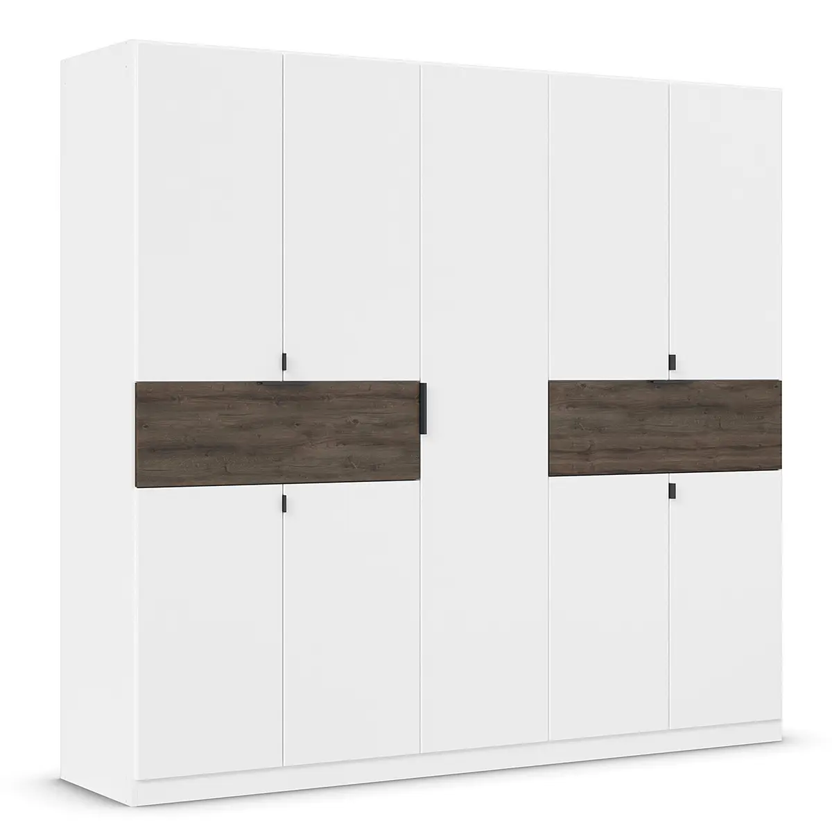 rauch Blue Drehtürenschrank Ticao 226cm Weiß/Weiß/Eiche Dunkel Dekor