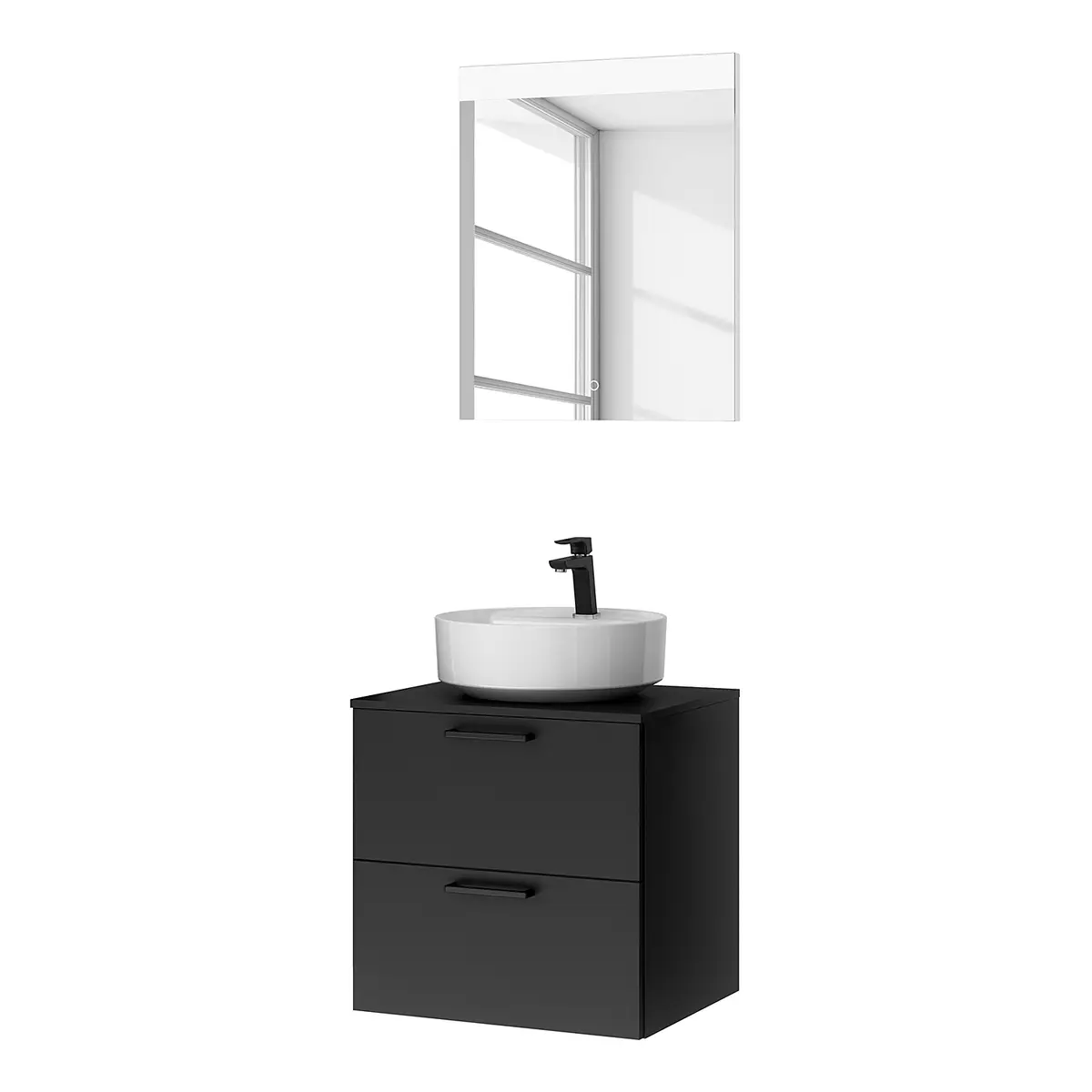 Badezimmerset MYBA LV 2-teilig 60cm Schwarz/Matt Schwarz | Schwarz