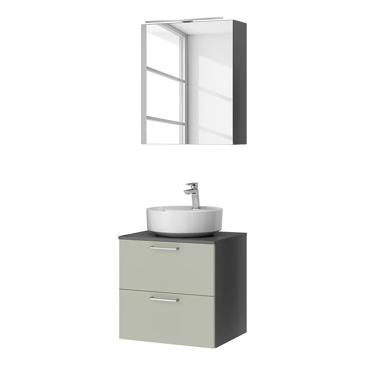 Badezimmerset MYBA LVI 2-teilig 60cm Grün/Beigegrün | Grün