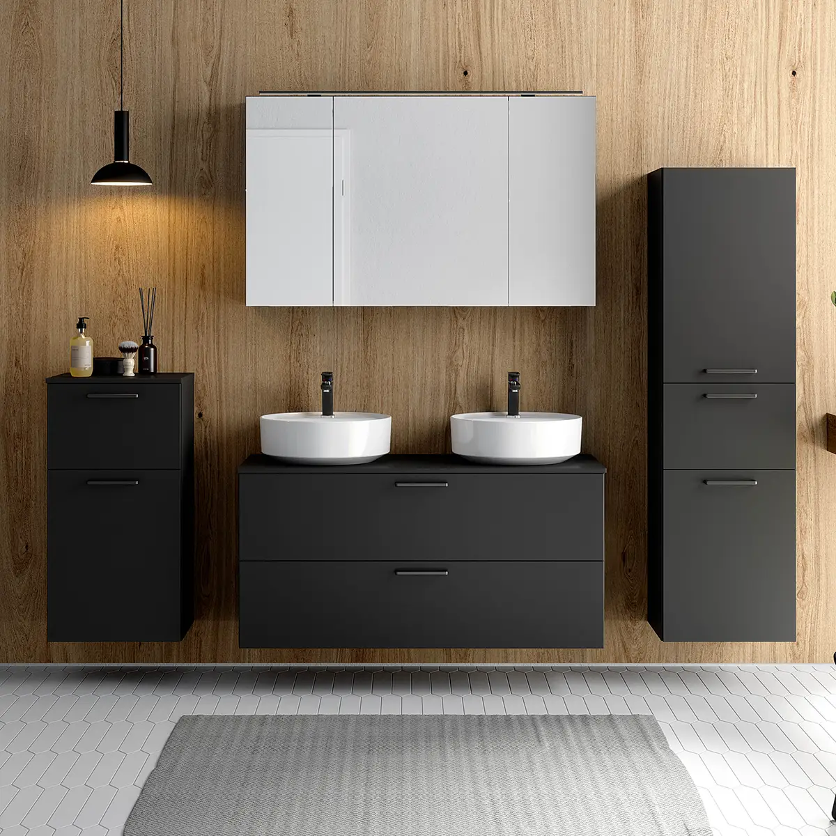 Badezimmerset MYBA LXIX 4-teilig | Schwarz