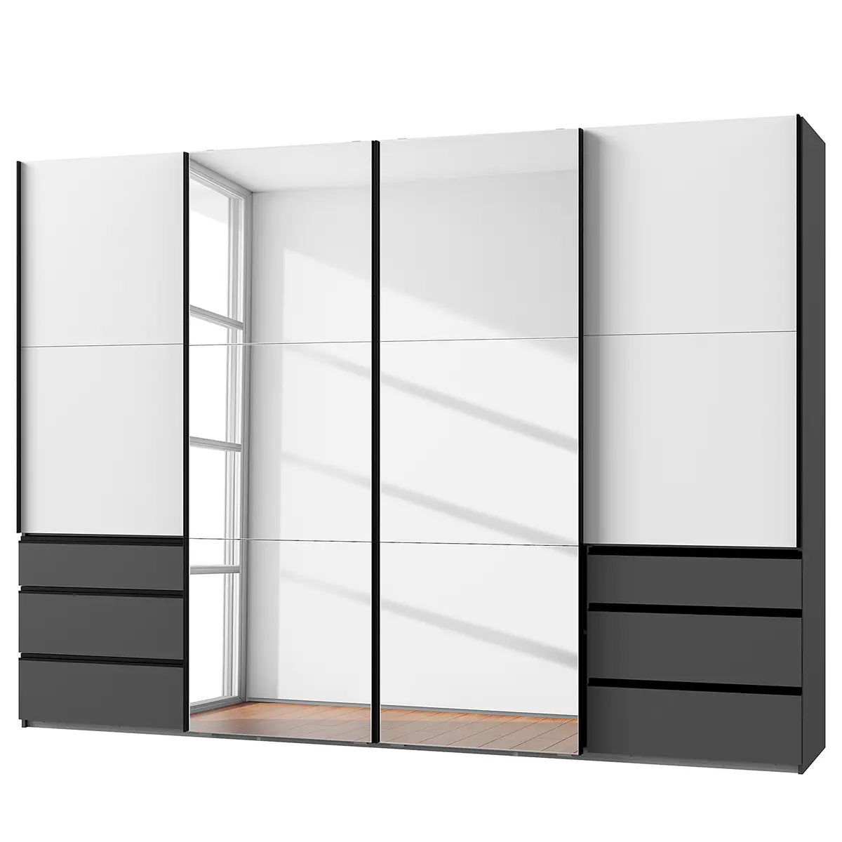 Schwebetürenschrank Level36 216 cm Typ C 6 | Mehrfarbig