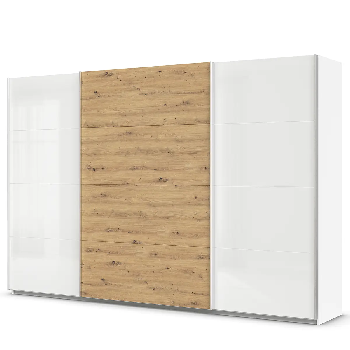 rauch Orange Schwebetürenschrank - Zweifarbig 315cm Weiß/Hochglanz