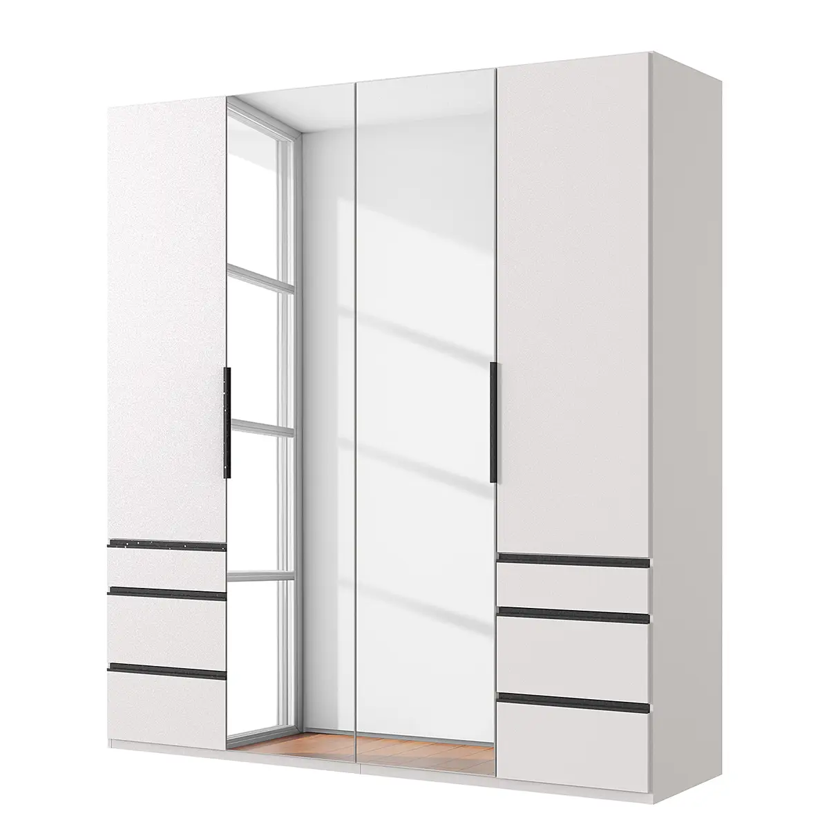 Drehtürenschrank Level36 - 236 cm Typ A 200cm Weiß/Weiß | Weiß