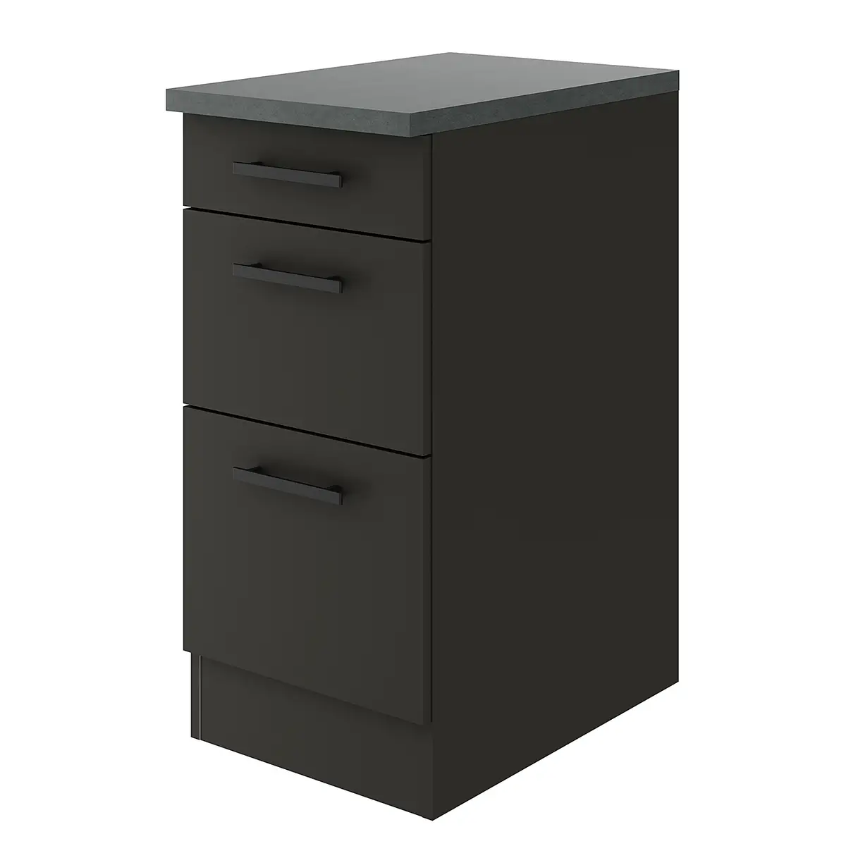 Schubladenunterschrank 40cm Grau/Matt Anthrazit | Grau