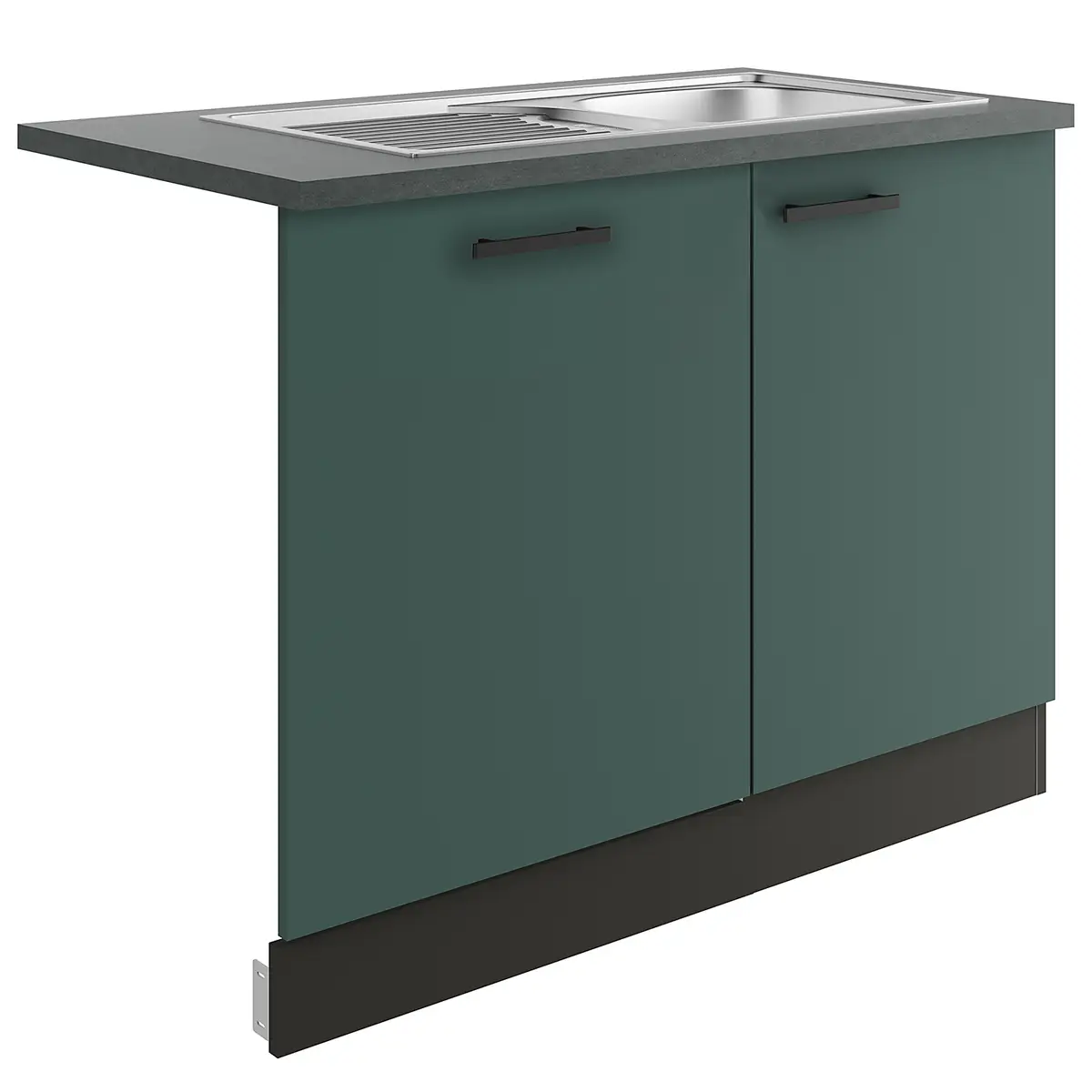 Spülenschrank Variante C 110cm Grün/Grün/Anthrazit | Grün