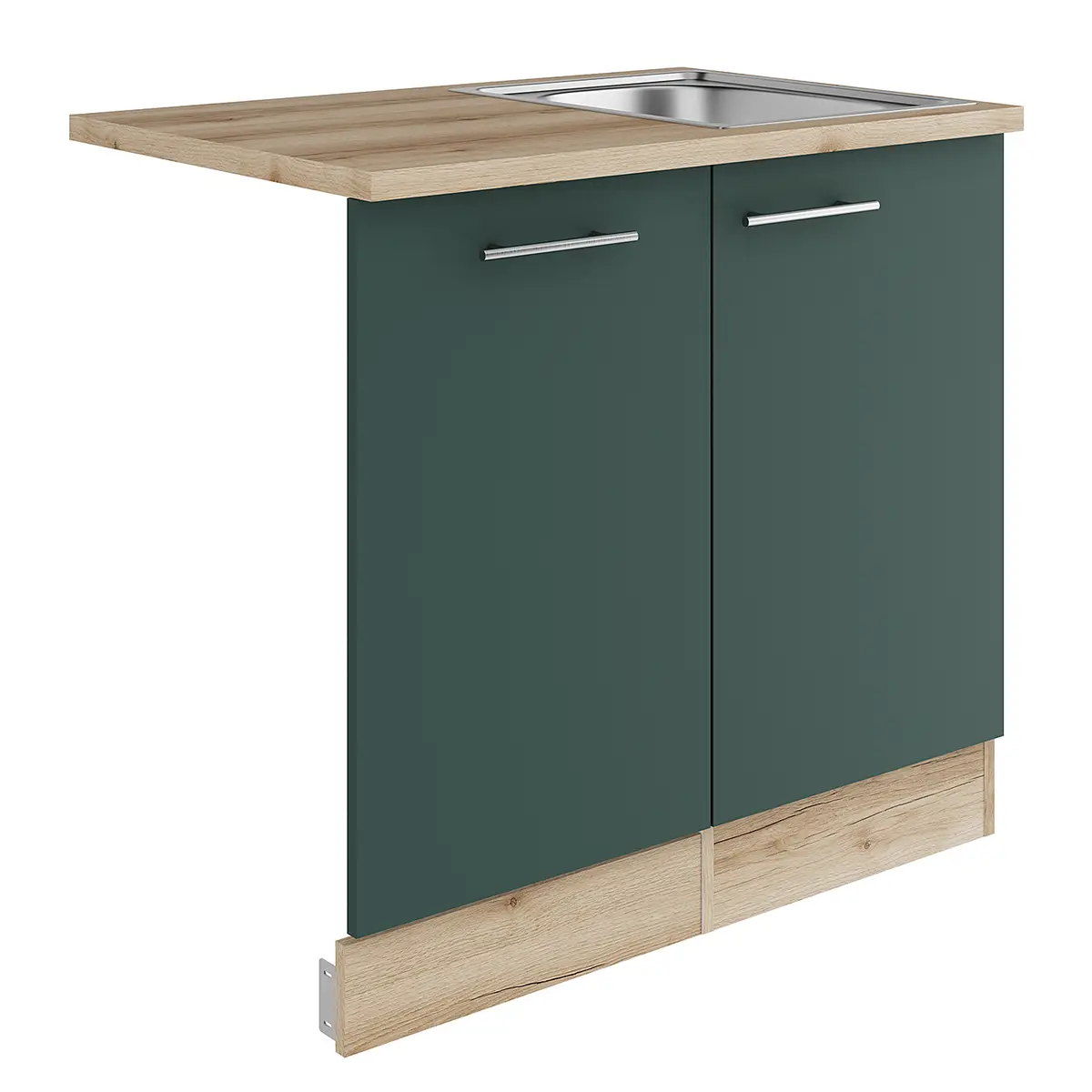 Optifit Spülenschrank Variante C 90cm Grün/Grün/Wildeiche Dekor | Grün
