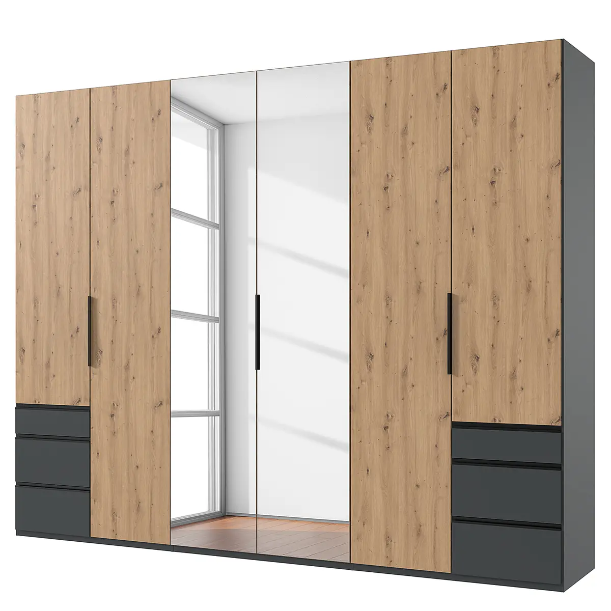 Drehtürenschrank Level36 | Holztöne