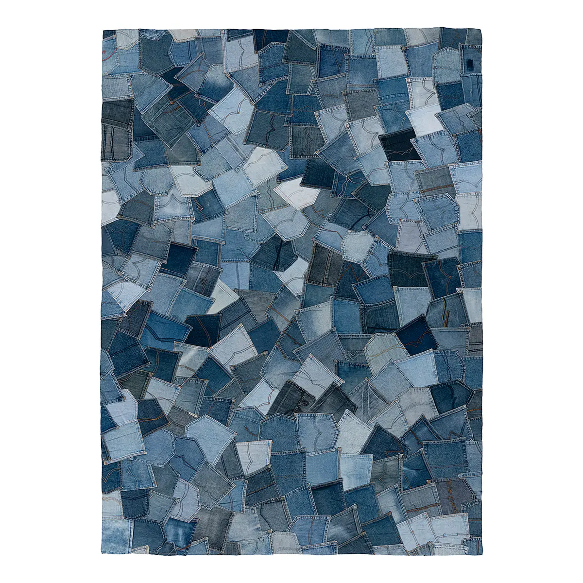 Kurzflorteppich My Denim Pocket Blau 80 x 150cm Flachgewebe