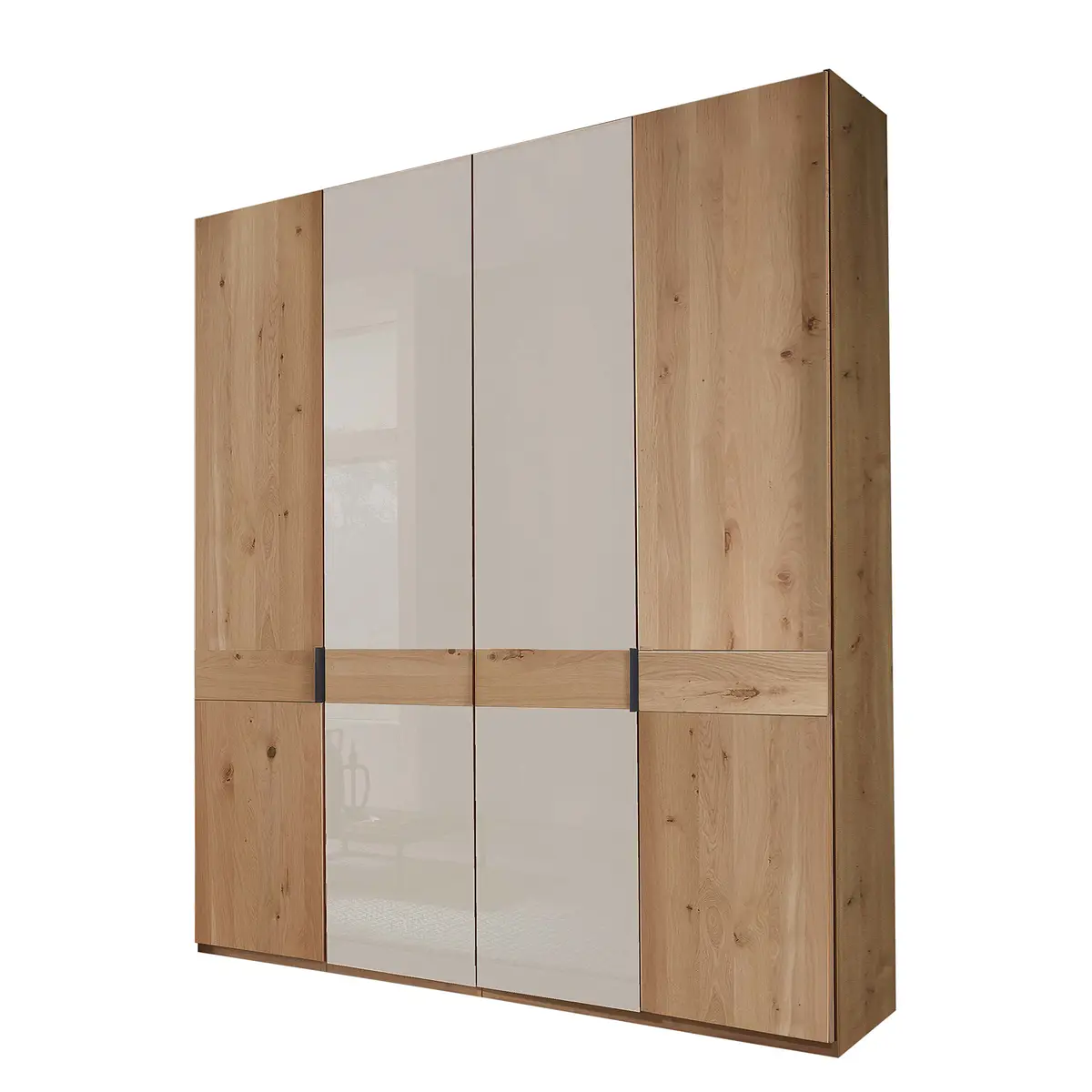 Drehtürenschrank - Glastür A 197 x 236cm Braun/Beige/Champagner
