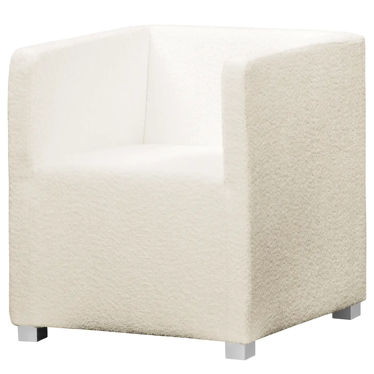 Cocktailsessel weiß Bouclé Stoff Abby | Weiß