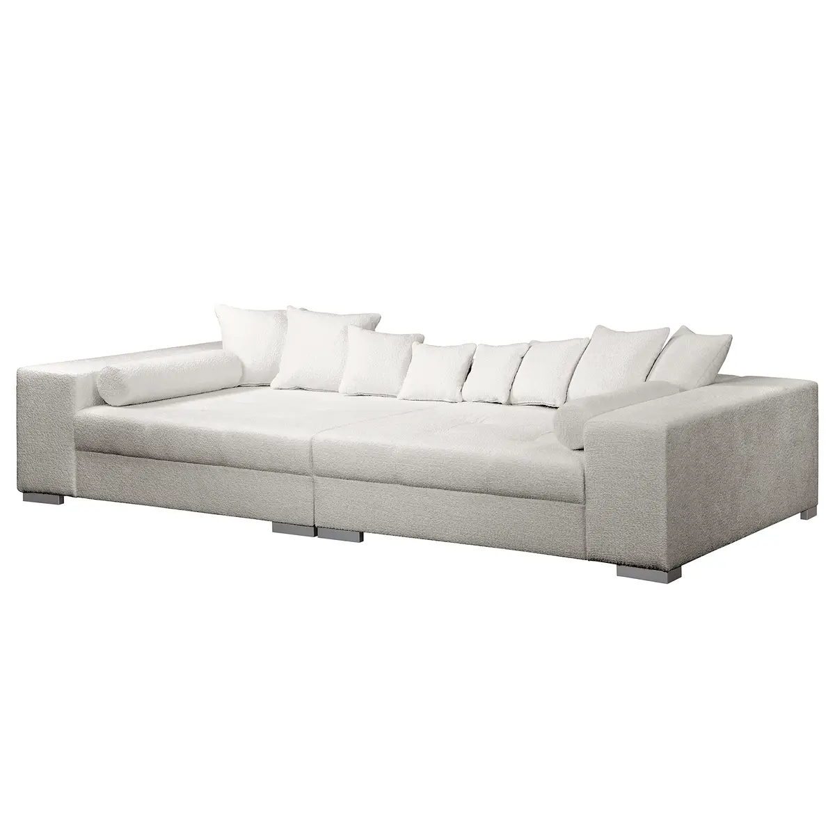 Big-Sofa Grau Bouclé Stoff Abby | Grau