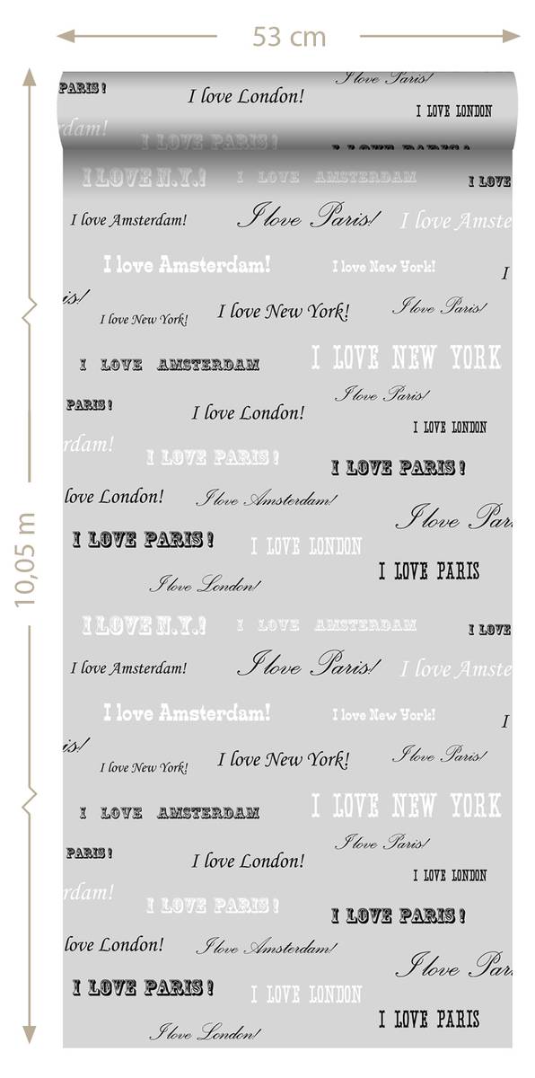 Tapete Ich liebe Paris Sprüche kaufen home24