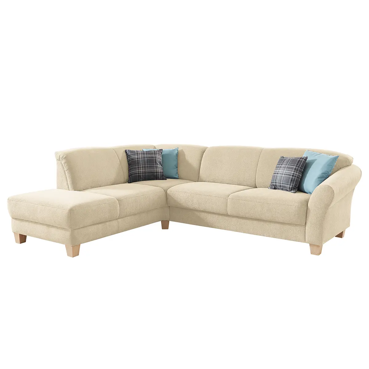 Ecksofa Webstoff Beige/Creme | Beige