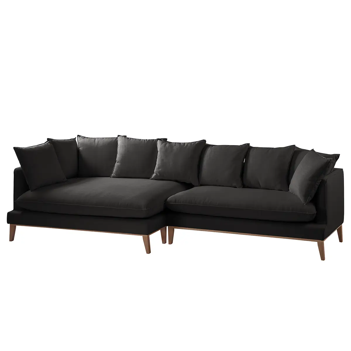 Ecksofa XL Webstoff Grau Stoff Moretey | Grau