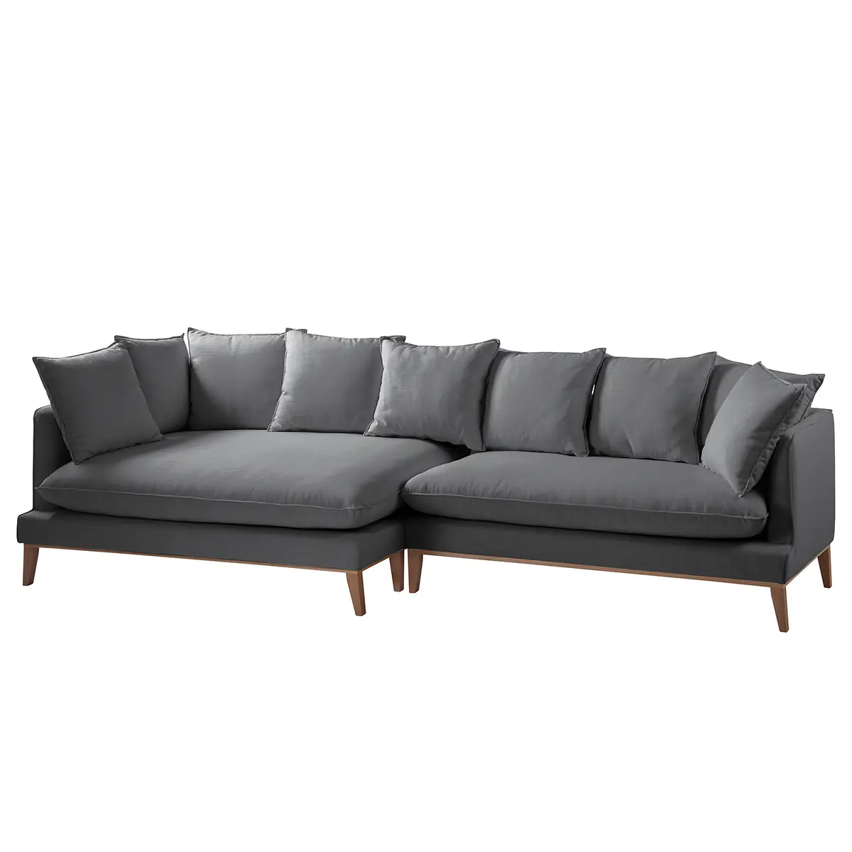Ecksofa XL Webstoff Grau Stoff Moretey | Grau