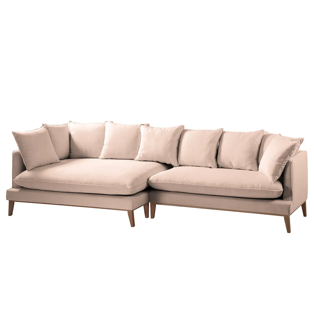 Ecksofa XL Webstoff Pink Stoff Moretey | Rosa