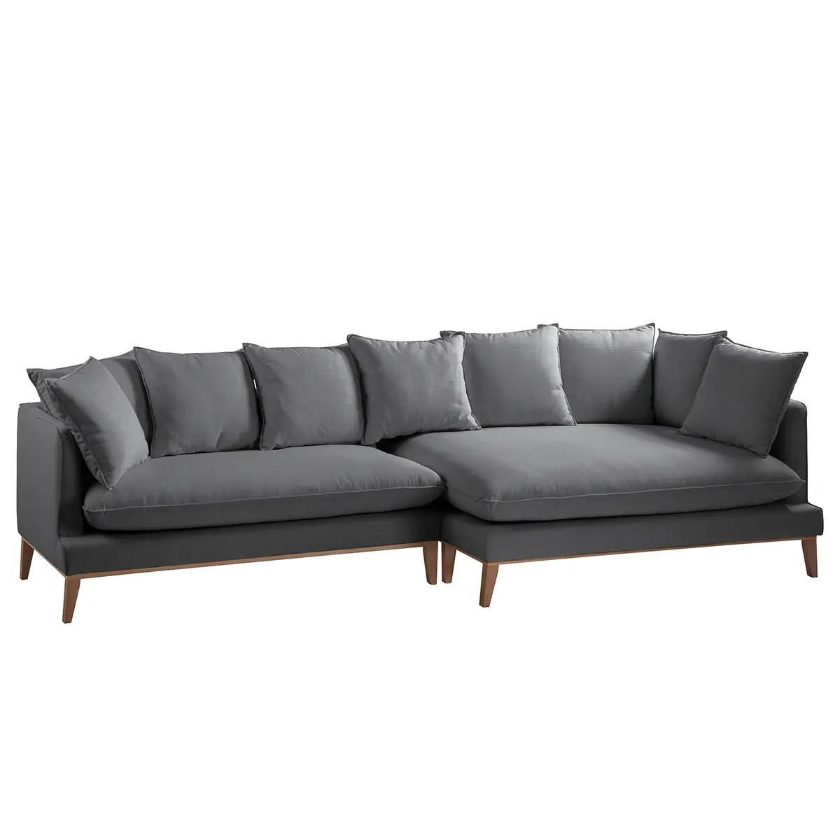 Ecksofa XL Webstoff Grau Stoff Moretey | Grau