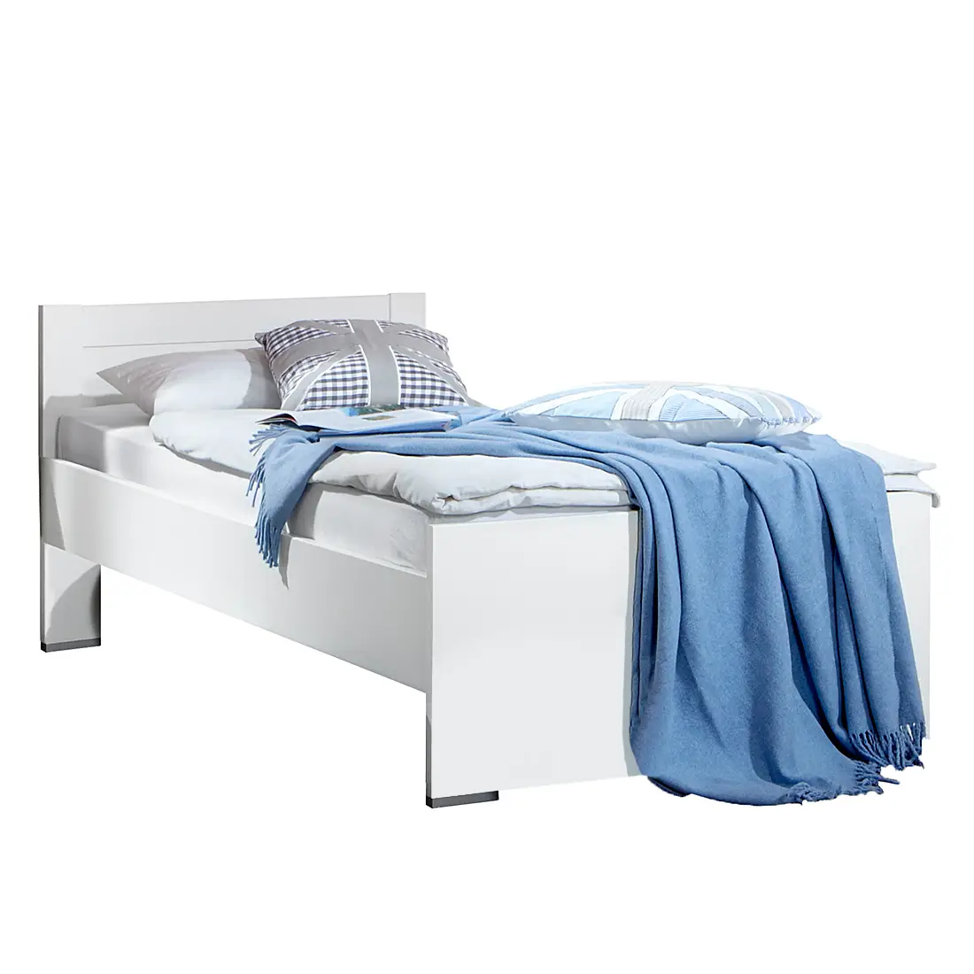 Einzelbett Filou 90 x 200cm Weiß Alpinweiß - ohne Schubkästen