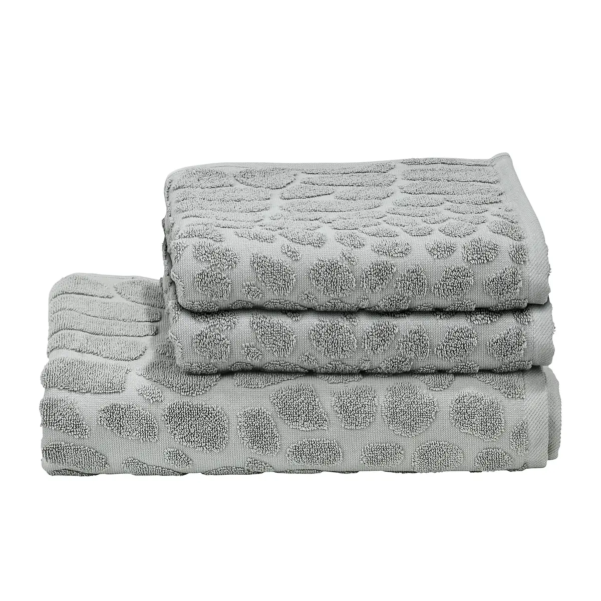 Handtuchset Kozan 3-teilig Grau/Kies | Grau