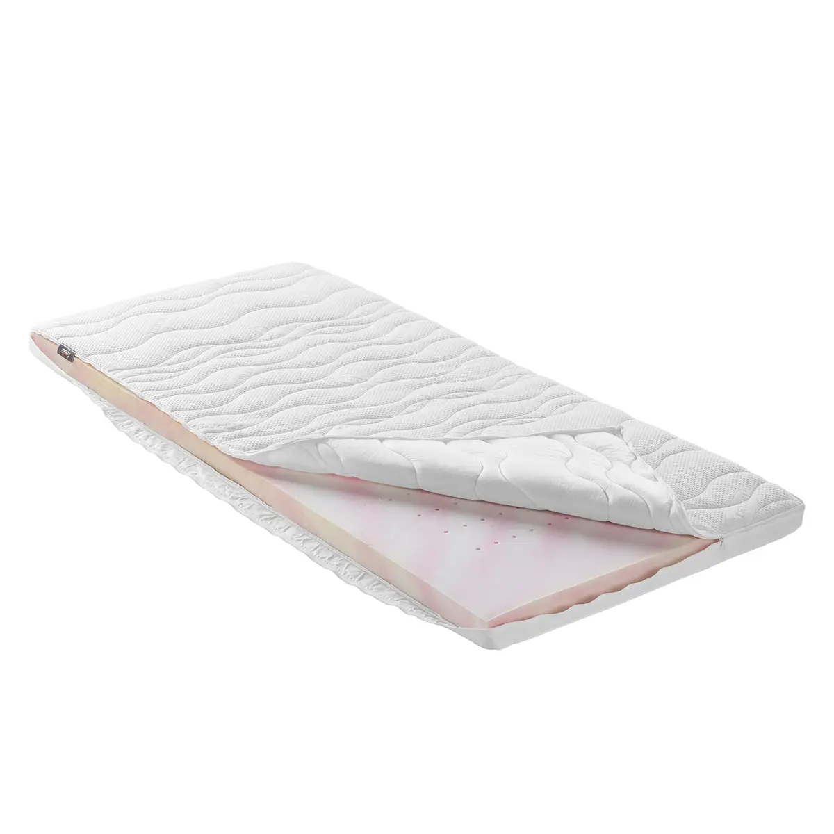 Kaltschaum-Topper 90 x 200cm Webstoff Weiß | Weiß