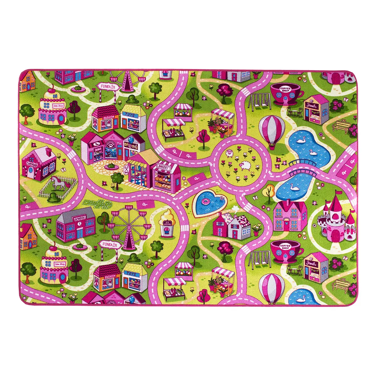 Kinderteppich Sweet Village | Mehrfarbig