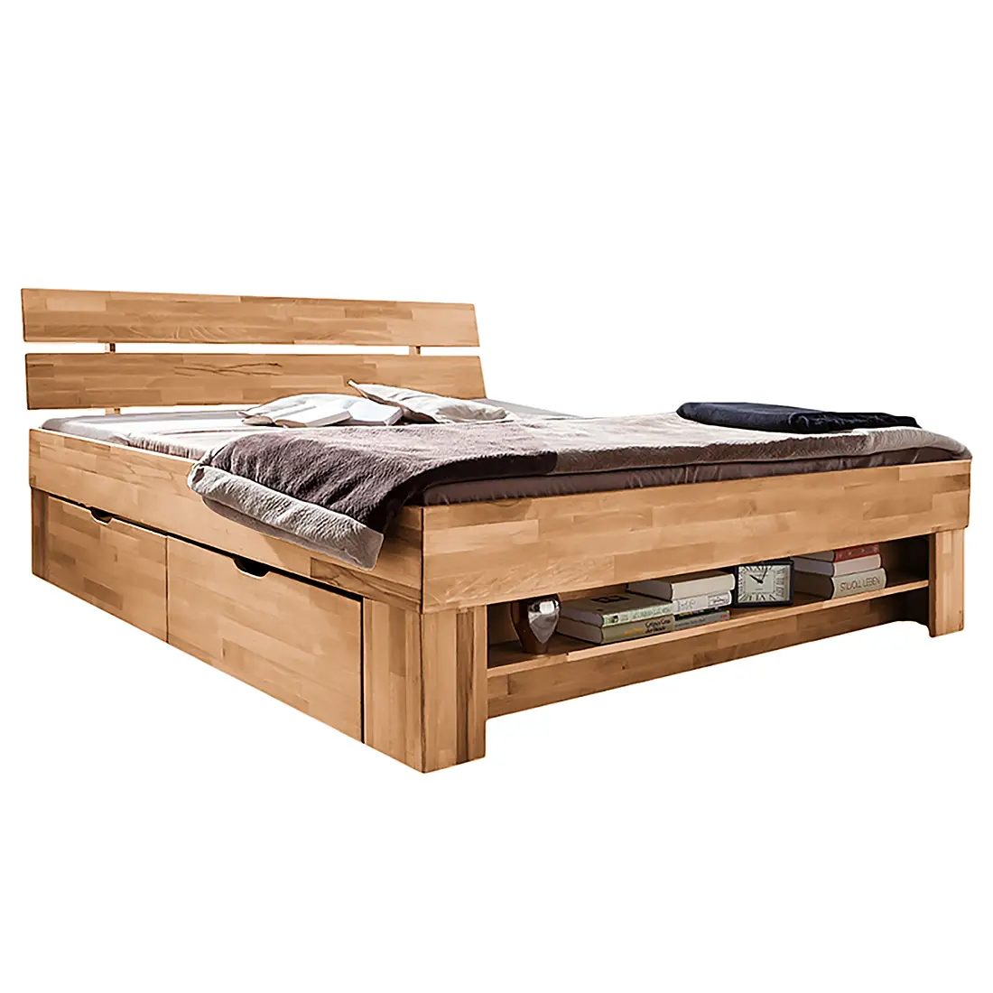 Massivholzbett Tollow 140 x 200cm | Braun