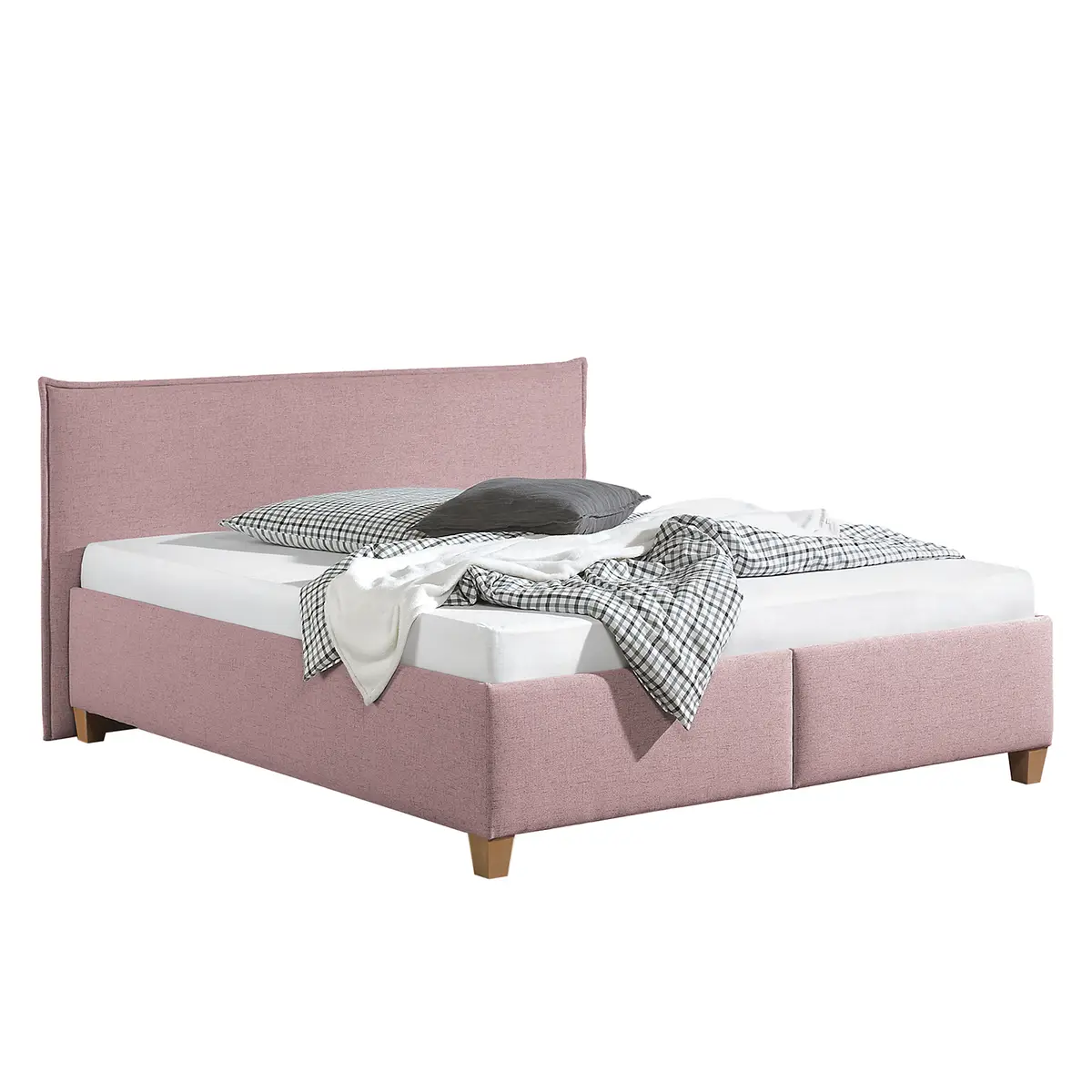 Polsterbett Kolbäck Strukturstoff 200 x 200cm | Pink