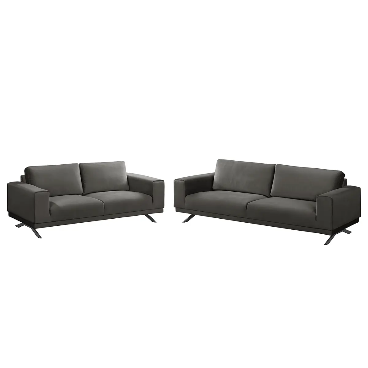 Polstergarnitur Lorcy 3-2 Grau/Grau Webstoff Glamour | Grau