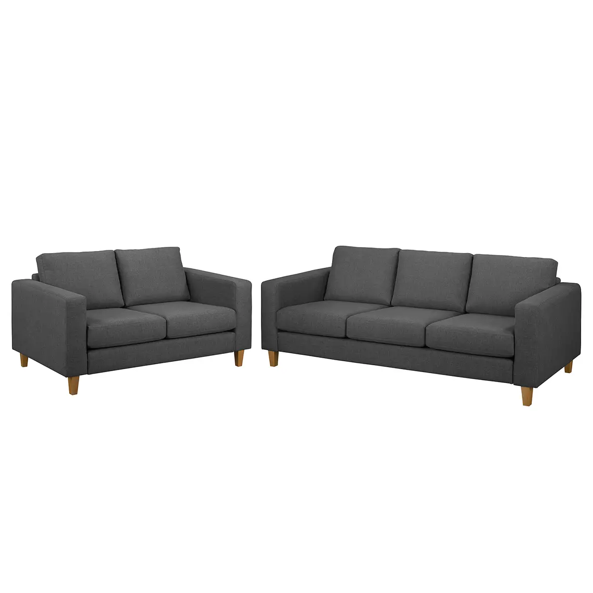 Polstergarnitur 3-2 Grau/Dunkelgrau Webstoff Inas | Grau