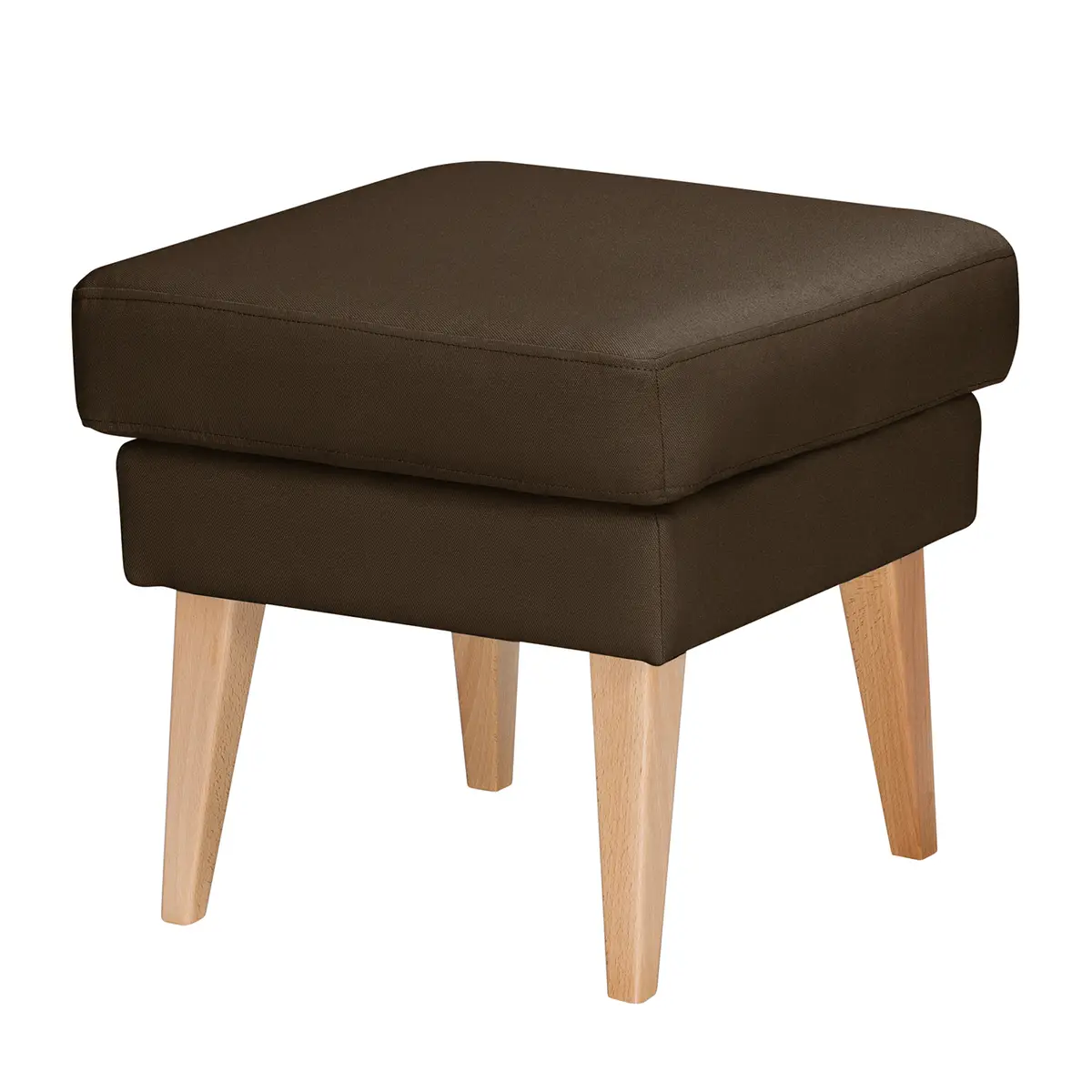 Polsterhocker Strukturstoff | Braun
