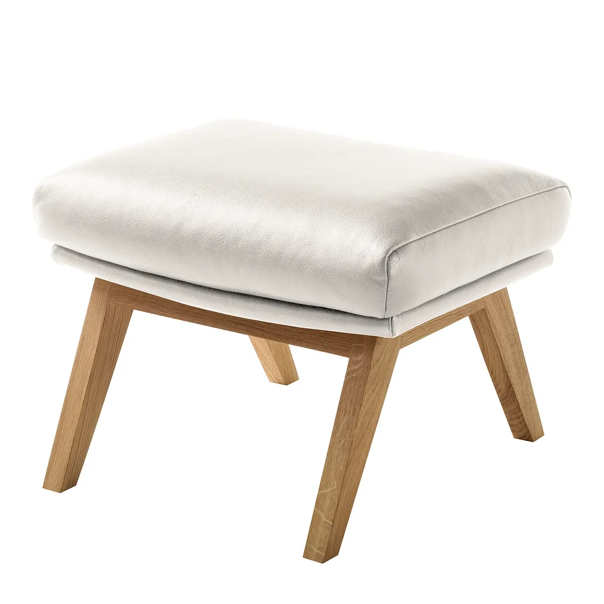 Hocker mit Holzfüßen | Weiß