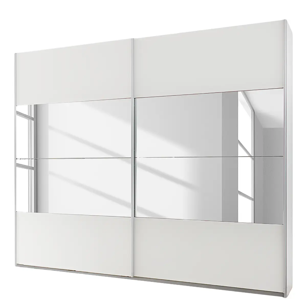Schwebetürenschrank Quadra | Weiß