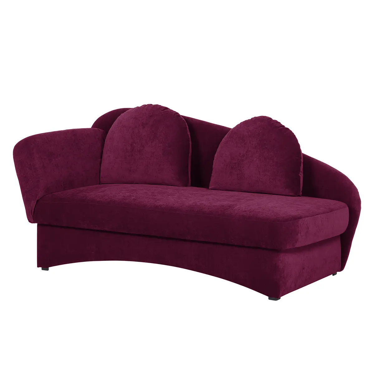 Recamiere Velours Violett/Aubergine | Mehrfarbig