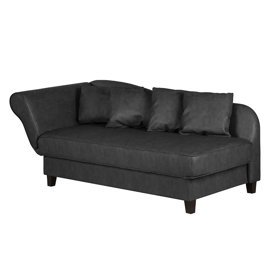Recamiere Kunstleder Grau/Anthrazit | Grau