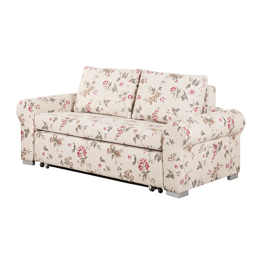 Schlafsofa Basic Country Beige/Beige/Rosa Webstoff Fedra 184cm