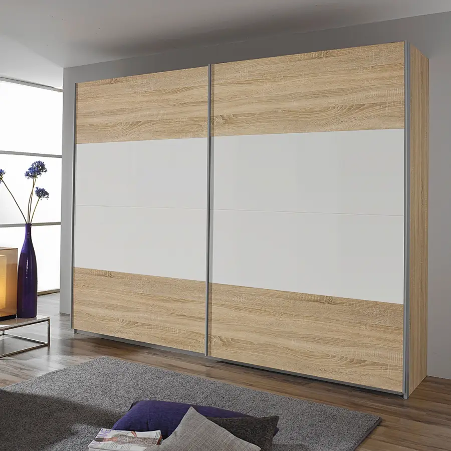 Schwebetürenschrank Quadra | Beige